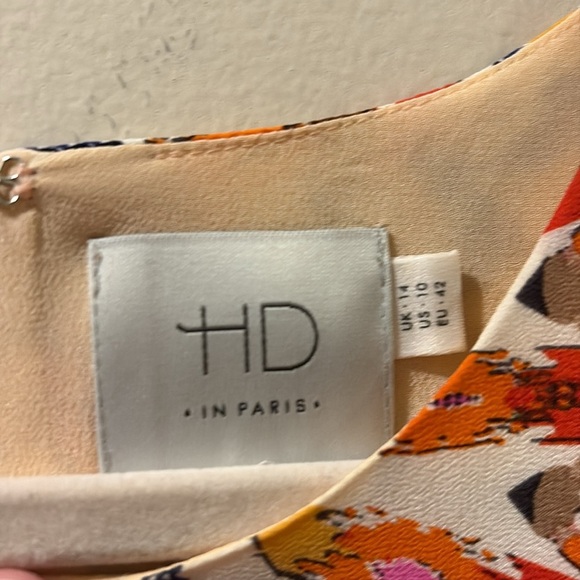 HD Paris - Anthropologie -Chic Multicolor Patterned Midi Dress - 100% silk - 10 - Picture 3 of 8